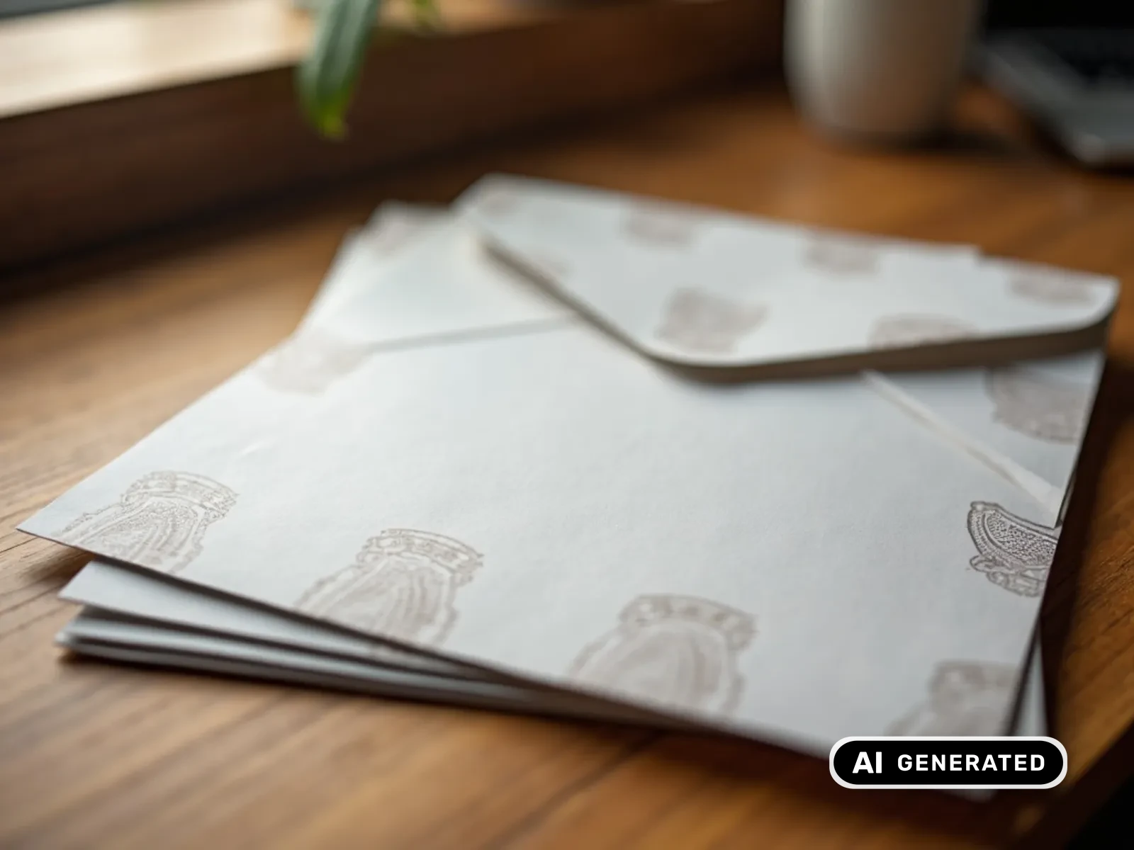 Stapel personalisierter Print-Mailings auf einem Schreibtisch