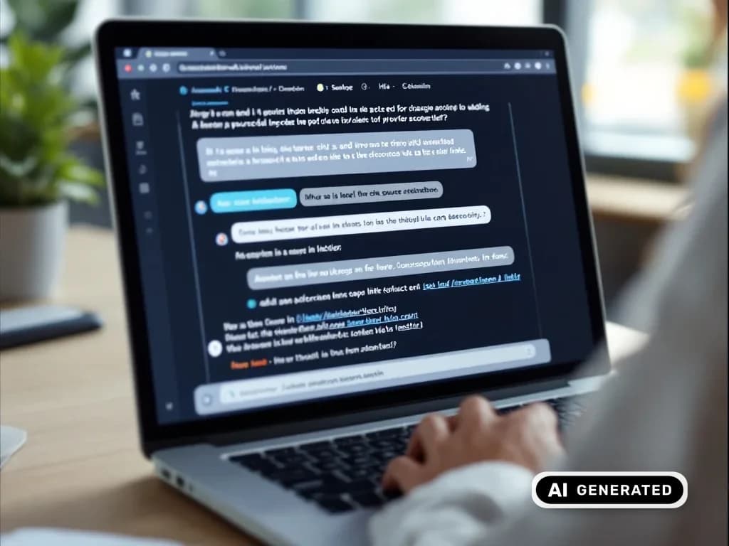 Laptop mit einer KI-Antwort samt genannten Quellen