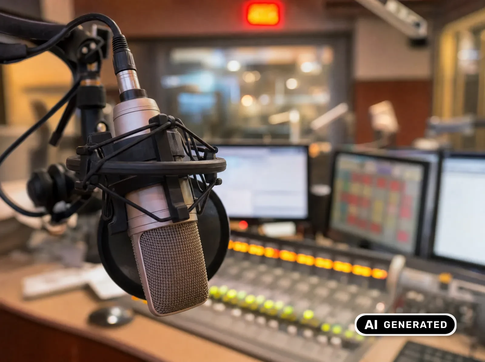 Mikrofon in einem professionellen Radio-Studio