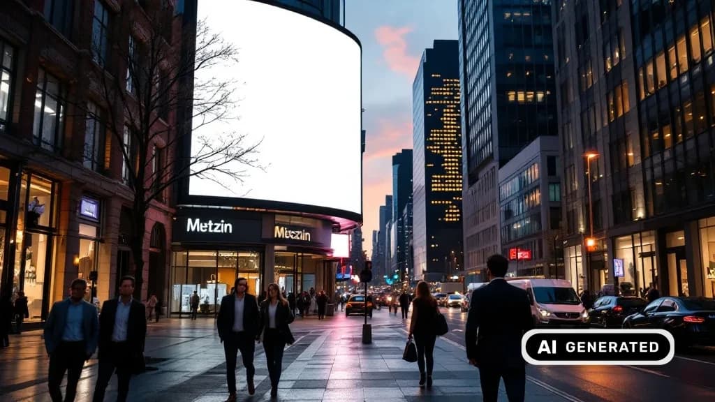 Digitales Werbe-Billboard an einer Häuserfassade in der Stadt