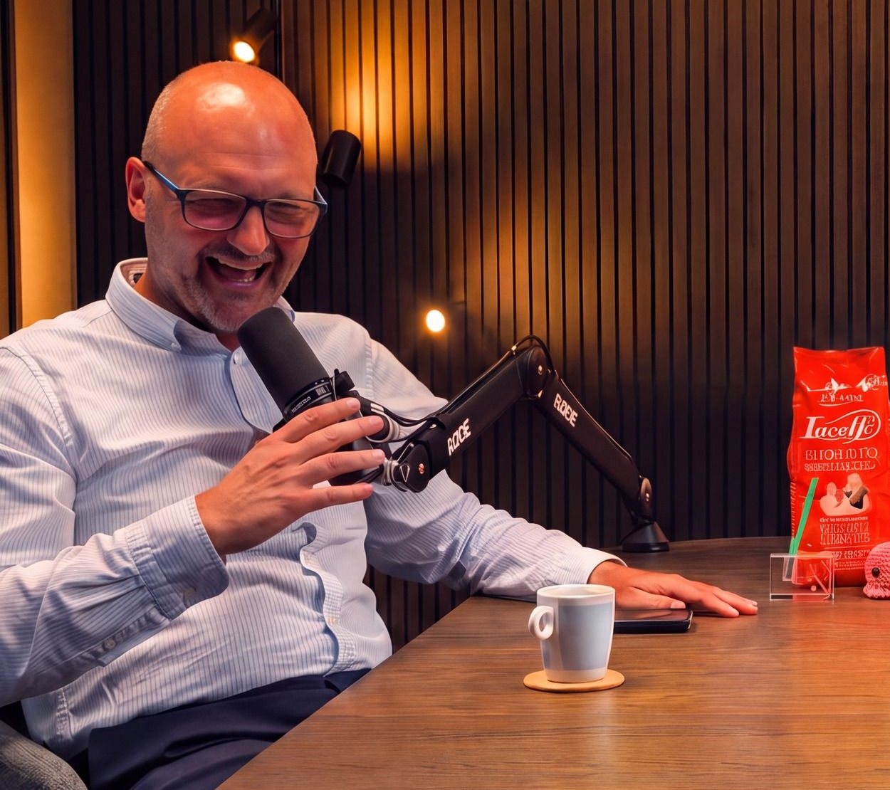 Marco Morinello im Studio beim Podcast KI Snack